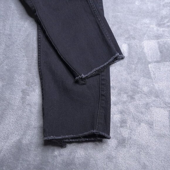 Old Navy Womens Rockstar High Rise Super Skinny Jeans 12 Black Stretch Raw Hem - Picture 6 of 8